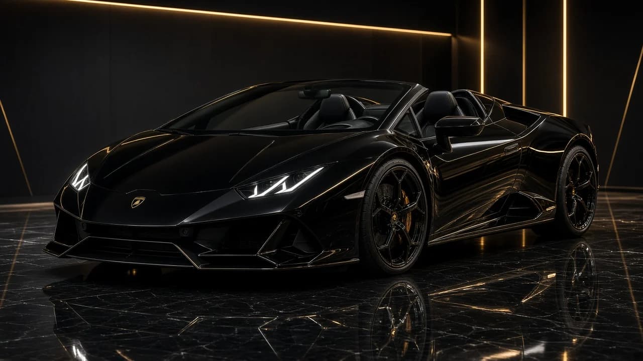 Lamborghini Huracán EVO Spyder Black for rent in Dubai